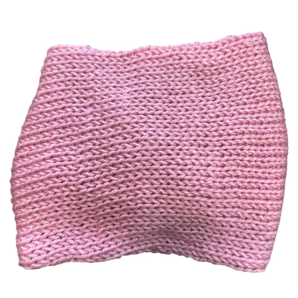 Artisan Handmade Winter Ear Warmer | Soft Rose Pink Twisted Headwrap